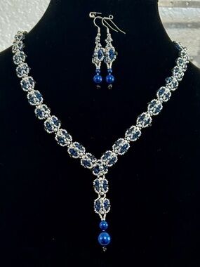 Sophisticated Blue and Silver Byzantine Necklace